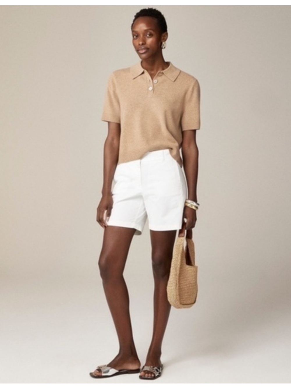 J. Crew White Chino Shorts